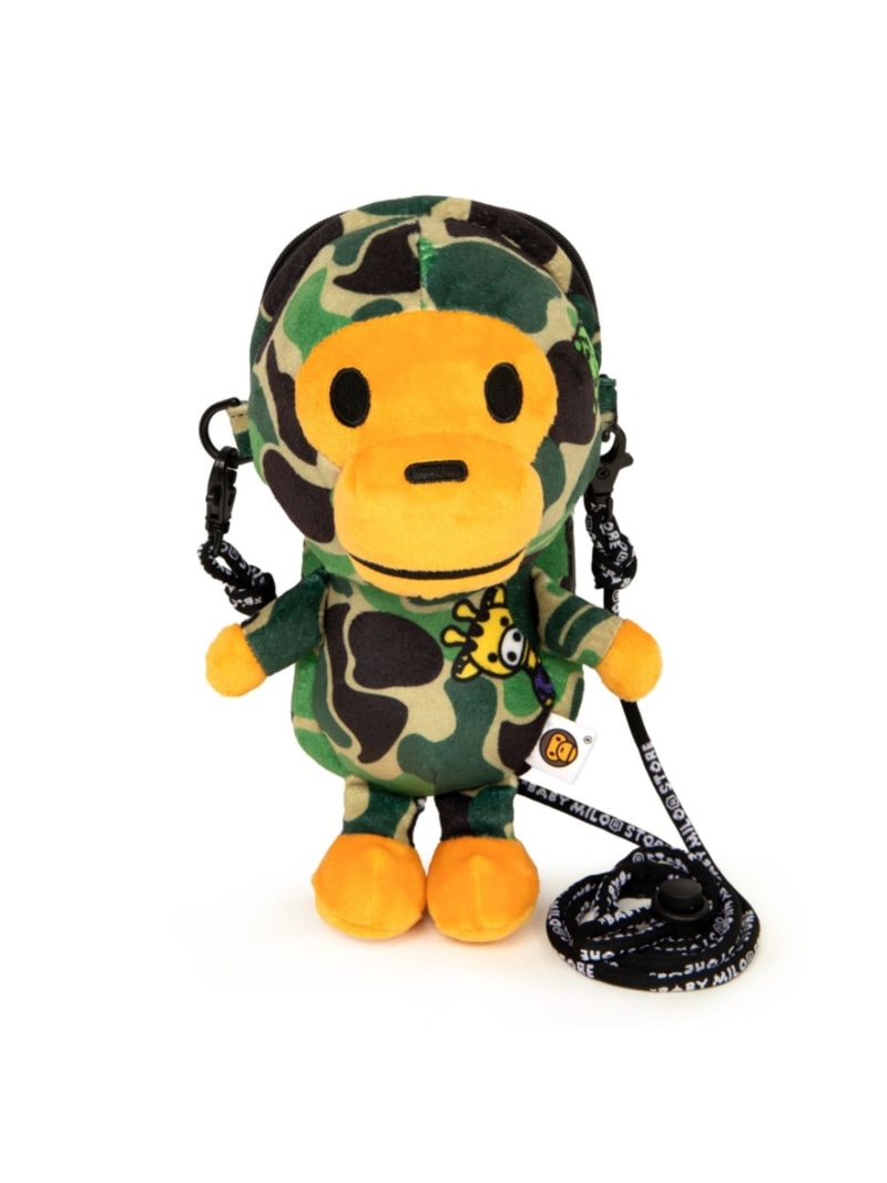 A BATHING APE BABY MILO PLUSH MOBILE BAG ア ベイシング エイプ バッグ ショルダーバッグ グリーン【送料無料】| Fashion Men
