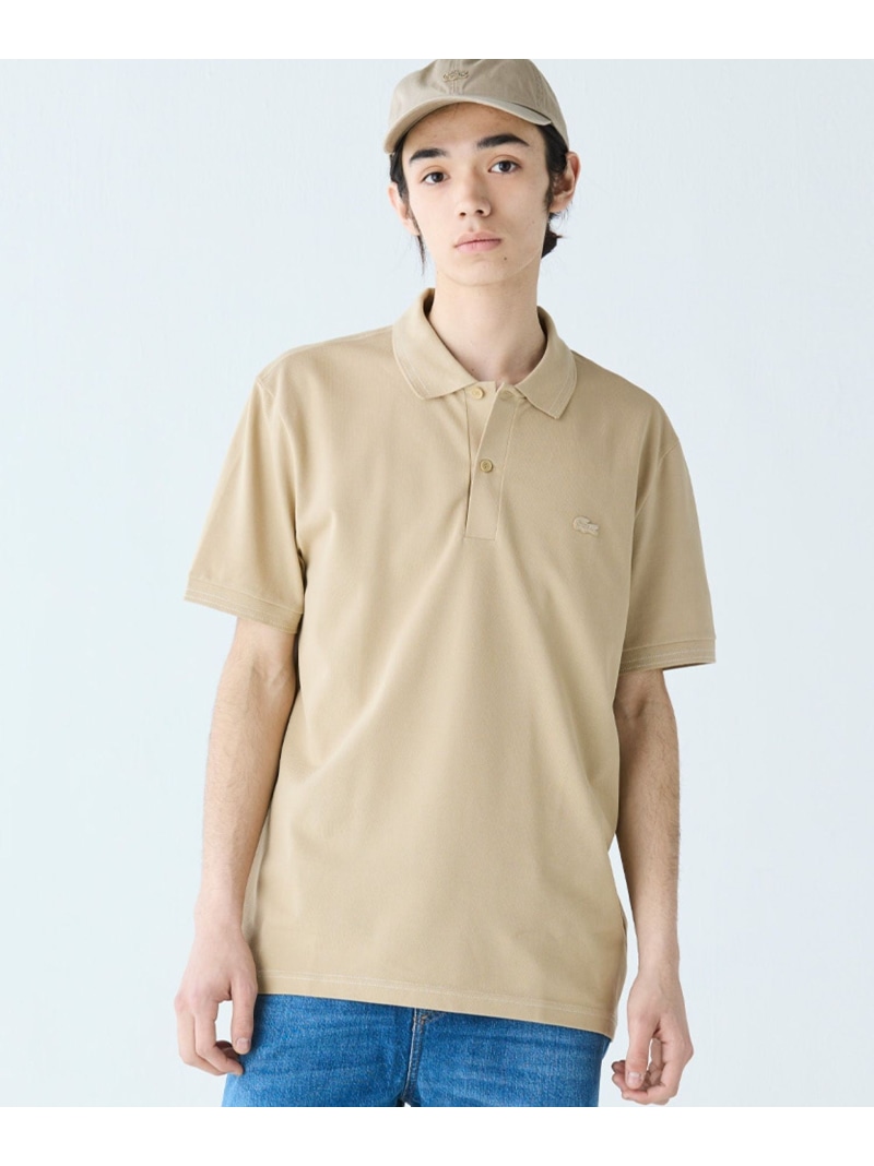 【SALE／40%OFF】LACOSTE 配色ステッチポロシャツ ラコステ トップス ポロシャツ ネイビー グリーン ベージュ【RBA_E】【送料無料】