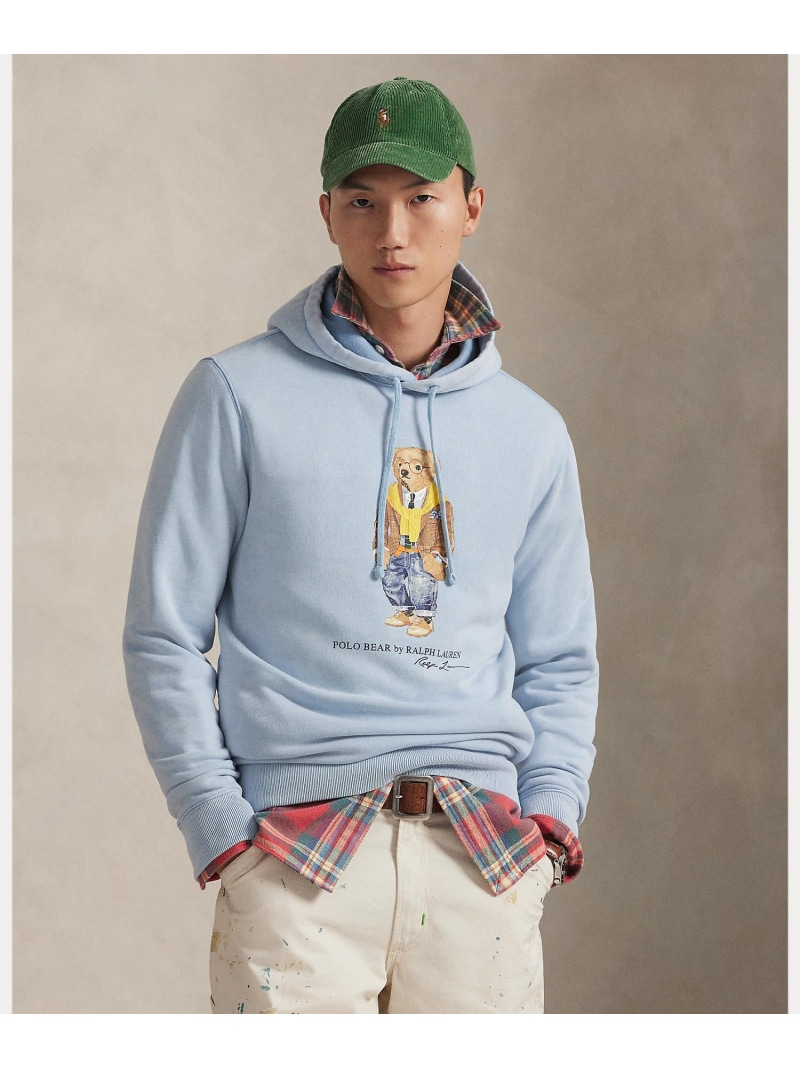 POLO RALPH LAUREN Polo ベア ガーメントダイド フリース フーディ ラルフローレン トップス パーカー・フーディー 青色【貨物輸送無料】