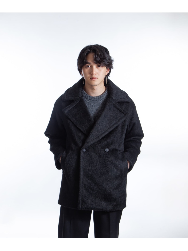 ZIP FIVE 【sc24012zw】ZIPFIVE WHITELINE シャギーハーフコート ジップファイブ/ニルウェイ ジャケット・アウター ピーコート ブラウン グレー ブラック【送料無料】