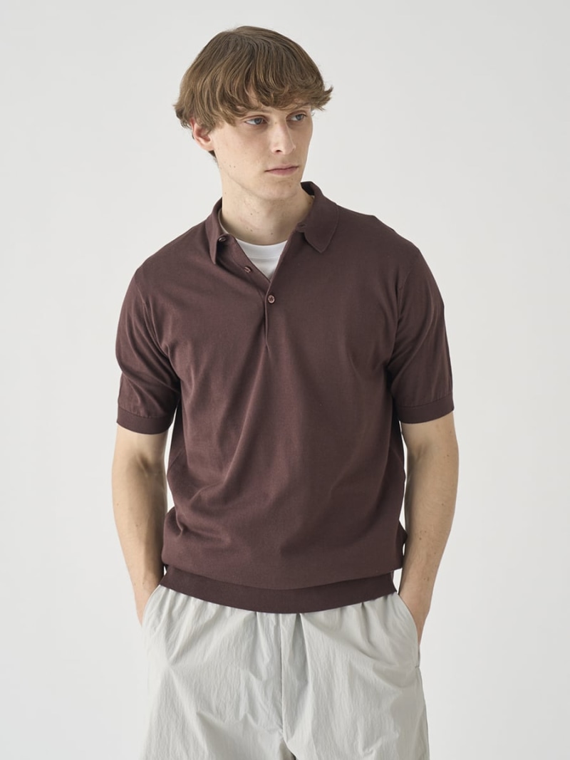 【SALE／20%OFF】JOHN SMEDLEY 半袖コットンニットポロシャツ ｜ REID ｜ 30G MODERN FIT ジョンスメドレー トップス 編み物【RBA_E】【貨物輸送無料】