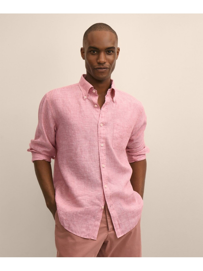 BROOKS BROTHERS アイリッシュリネン カジュアルシャツ Regular Fit ブルックス ブラザーズ トップス シャツ・ブラウス レッド【送料無料】