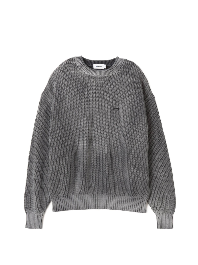 atmos atmos Small Logo Patch Knit Sweater BLACK アトモス トップス 編み物 黒いこと【貨物輸送無料】