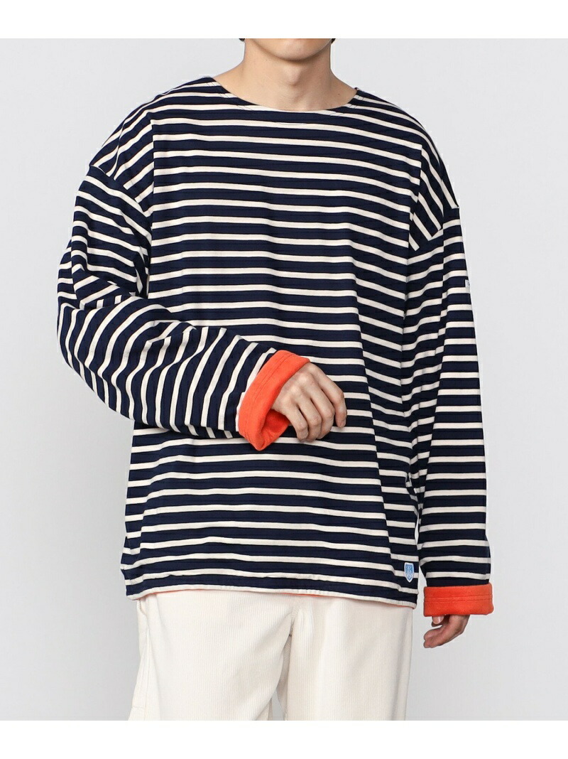 Bshop ORCIVAL | 裏フリース クルーネックプルオーバー MEN ビショップ トップス カットソー・Tシャツ ネイビー グリーン