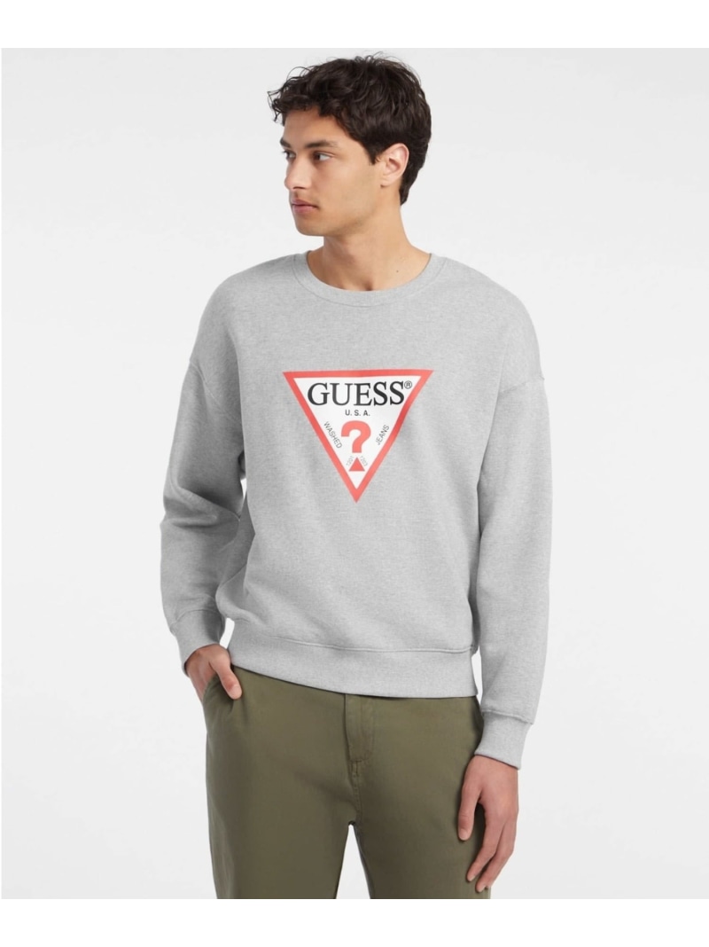 GUESS JEANS GUESS JEANS トップス スウェット(M)Iconic Triangle Sweat ゲス トップス スウェット・トレーナー グレー ブラック ホワイト【送料無料】 6,170円