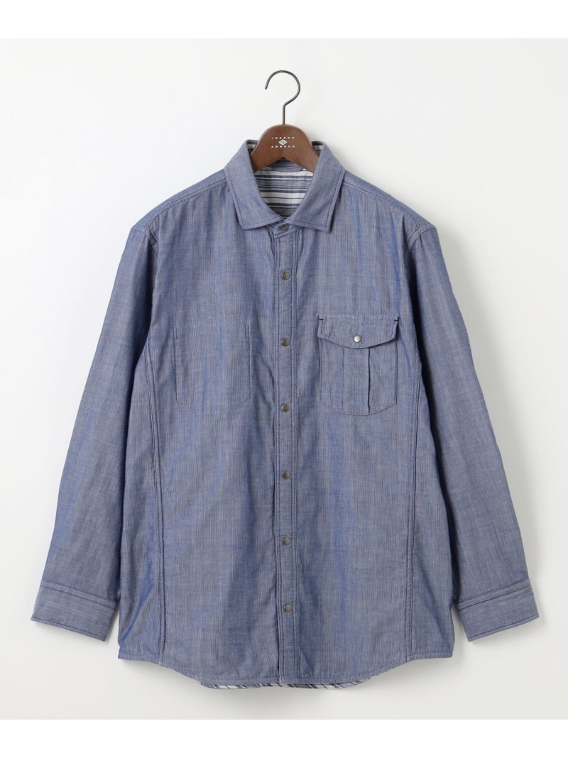 JOSEPH ABBOUD 【キングサイズ・25SS・2WAY】リバーシブルシャツ ジョセフアブード トップス シャツ・ブラウス ホワイト グレー ブルー ネイビー【送料無料】｜ Fashion Men