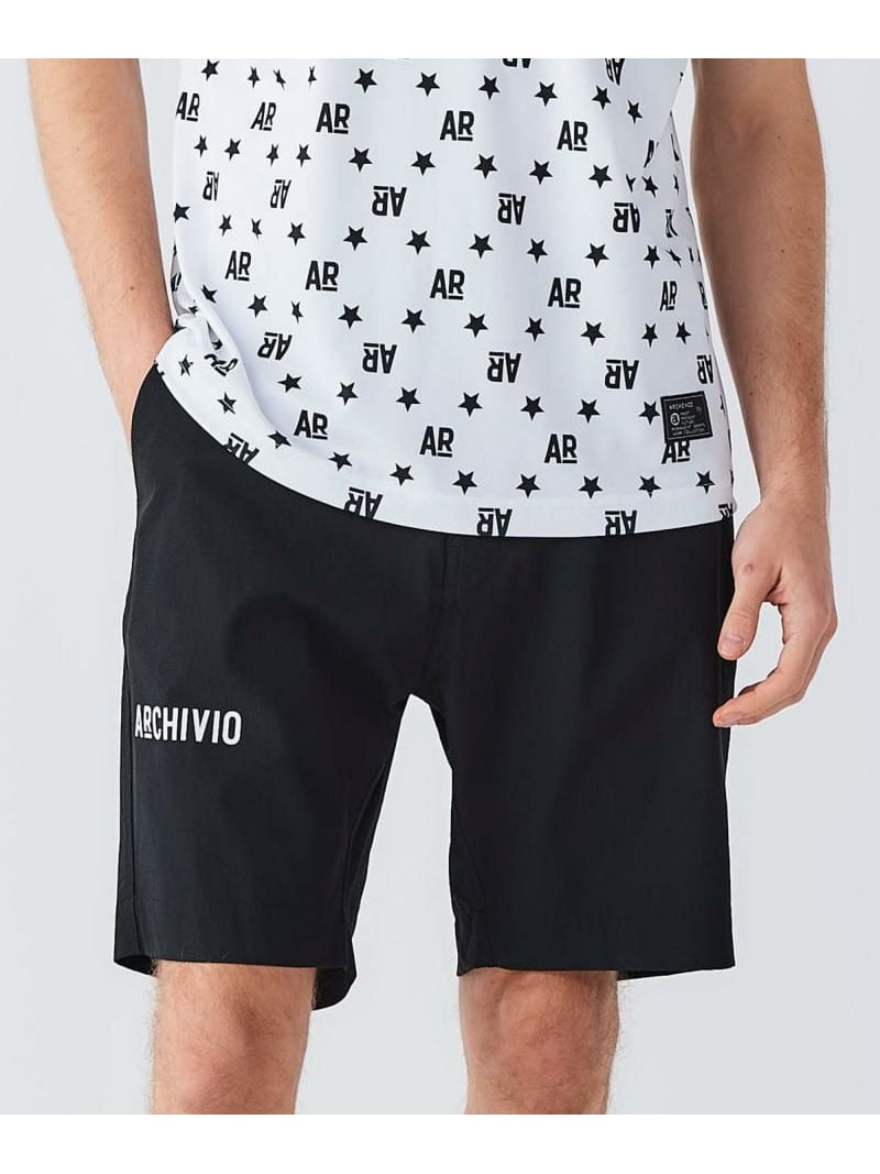 【SALE／40%OFF】ARCHIVIO 【アルチビオ堅苦しさ】【メンズ】ロゴプリントショートパンツ アルチビオ ズボン下 余分の物のズボン下 黒いこと 白いこと【RBA_E】【貨物輸送無料】