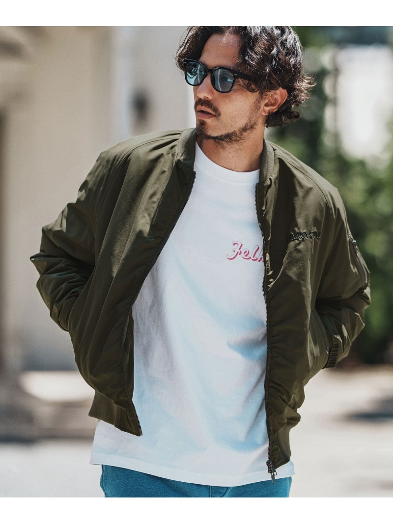 felkod mj10794- Puckering MA-1 MA-1ジャケット カンビオ ジャケット・アウター その他のジャケット・アウター ブラック カーキグリーン【送料無料】｜ Fashion Men