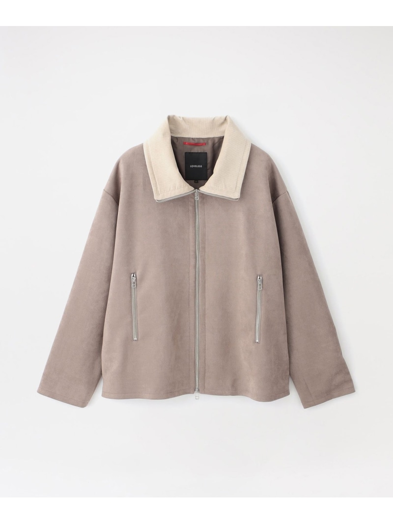 【SALE／33%OFF】LOVELESS スエードライクスタンドネックブルゾン 優しいこと受け答え ジャケット・アウター 上衣・前掛け ベージュ 黒いこと 米国海軍【RBA_E】【貨物輸送無料】 コート・ジャケット-メンズファッション