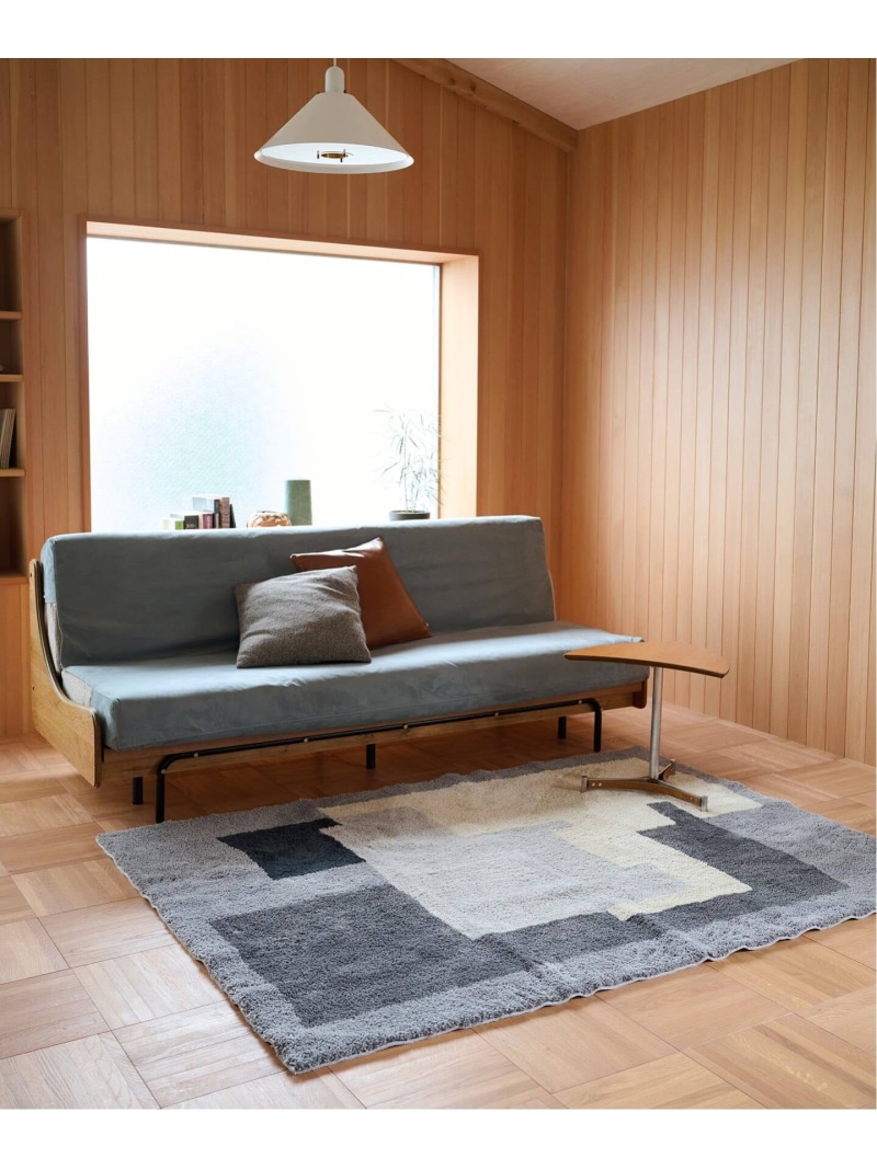 JOURNAL STANDARD FURNITURE 《取っておく》MERCER RUG 120x160 マーサー 引っ敷き ジャーナルスタンダードファニチャー 室内装飾・生きて行く雑貨 カーペット・ラグ・マット 薄墨色【先んずる取っておく】*【貨物輸送無料】