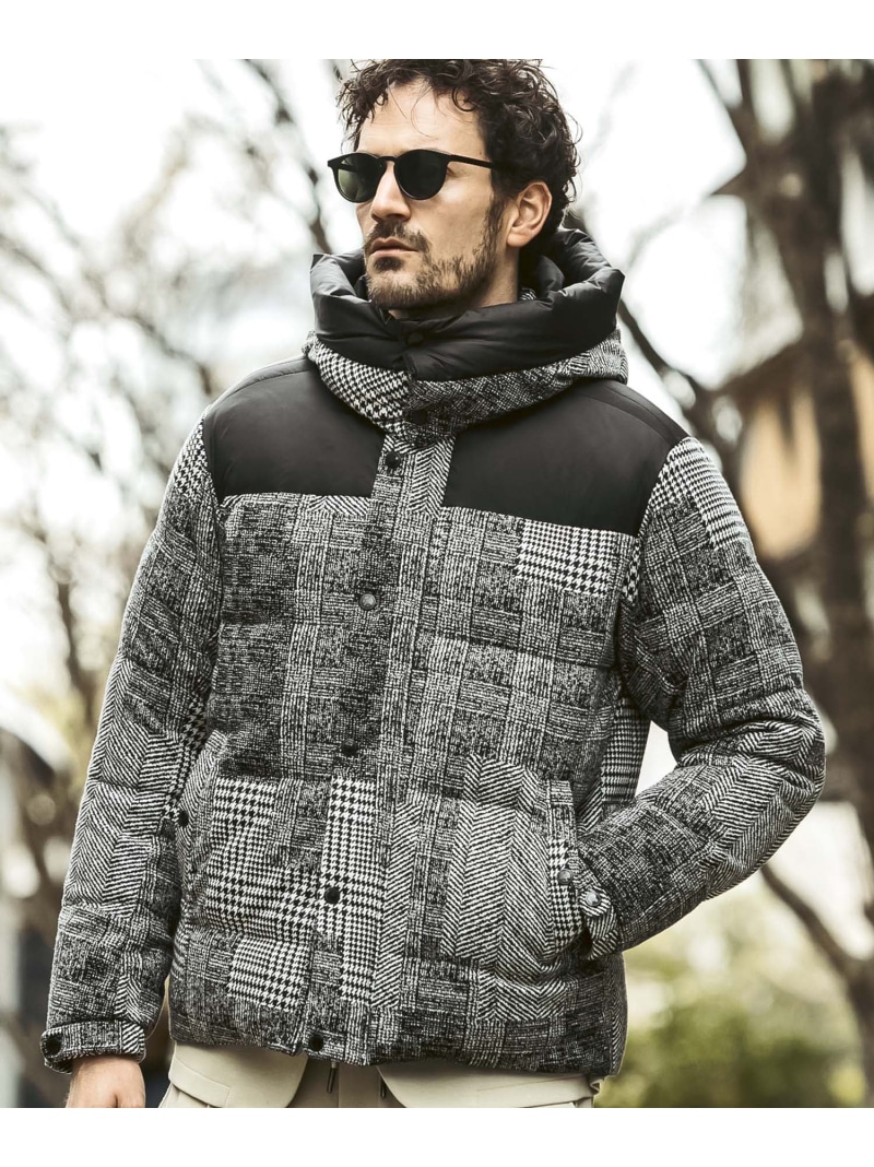 【SALE/30%OFF】1PIU1UGUALE3 RELAX 1PIU1UGUALE3 RELAX ジャガードダウンジャケット シフォン ジャケット・アウター ダウンジャケット・ダウンベスト ブラック【RBA_E】【送料無料】| Fashion Men