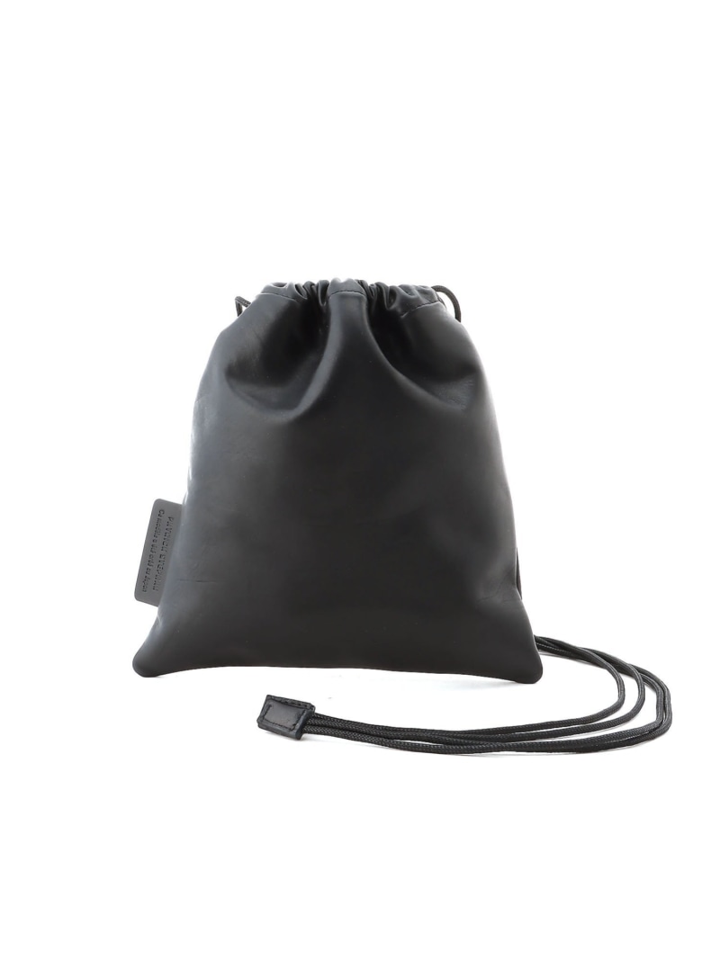 PATRICK STEPHAN PATRICK STEPHAN/Leather drawstring bag パトリック ステファン バッグ ショルダーバッグ ベージュ ブラック ホワイト シルバー【送料無料】