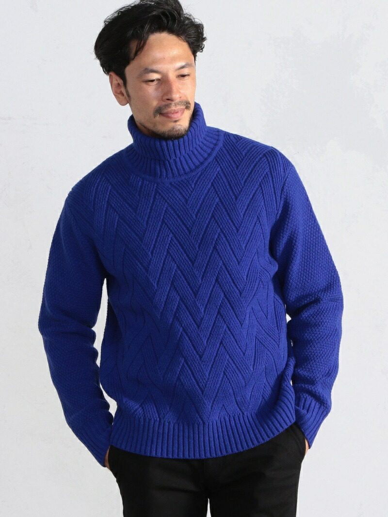 Men S Bigi 7gシェブロン柄タートルネックニット メンズ