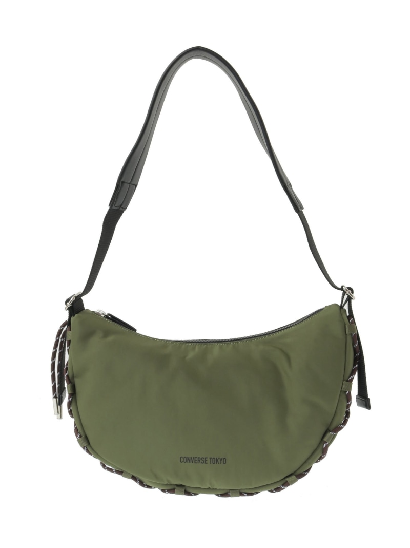 CONVERSE TOKYO LACE-UP CORD MOON SHOULDER BAG コンバーストウキョウ バッグ ショルダーバッグ カーキグリーン ブラウン ブラック【送料無料】| Fashion Men