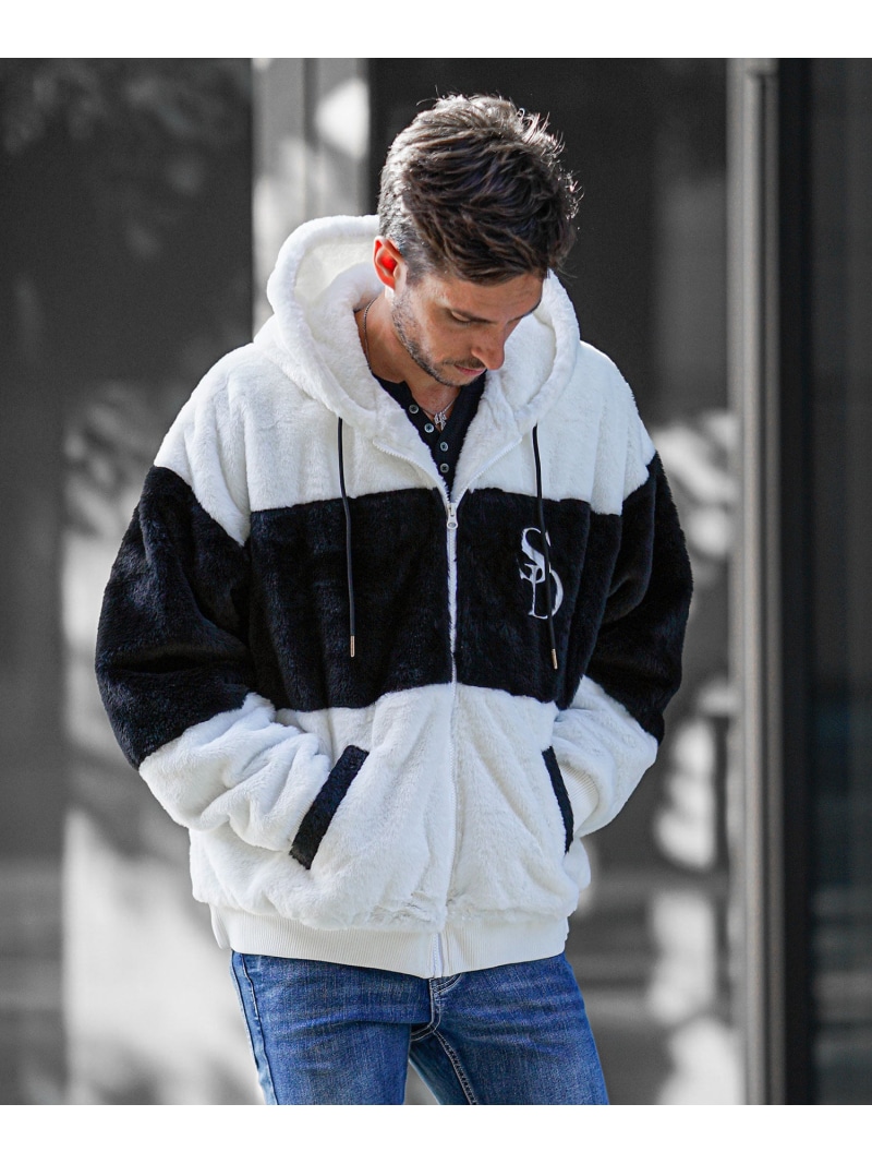 SOMEDIFF ファーブルゾン ジョーカー ジャケット・アウター その他のジャケット・アウター ブラック【送料無料】｜ Fashion Men