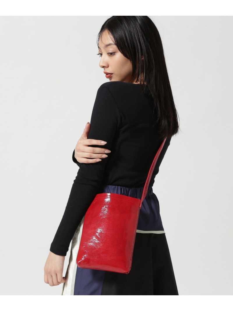 GARDEN TOKYO Hender Scheme/エンダースキーマ/Patent Horse Shoulder Small ガーデン バッグ その他のバッグ ブラック レッド【送料無料】
