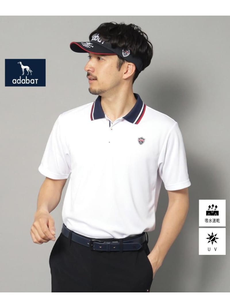 【SALE／51%OFF】adabat 【新レーベル ADABAT NAVY】UVカット/吸水速乾 クレリックドライポロシャツ アダバット トップス ポロシャツ ホワイト ネイビー ブラック【RBA_E】【送料無料】