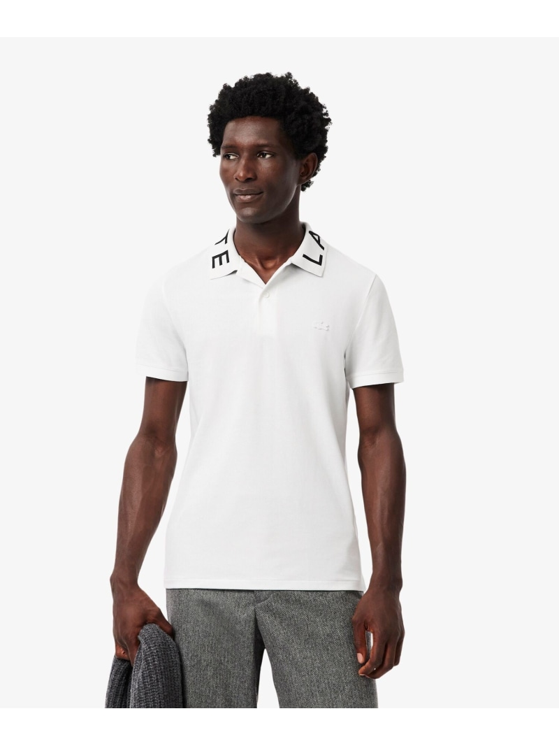 【SALE／30%OFF】LACOSTE ジャカード色つやスポーツシャツ ラコステ トップス スポーツシャツ 白いこと 黒いこと【RBA_E】【貨物輸送無料】