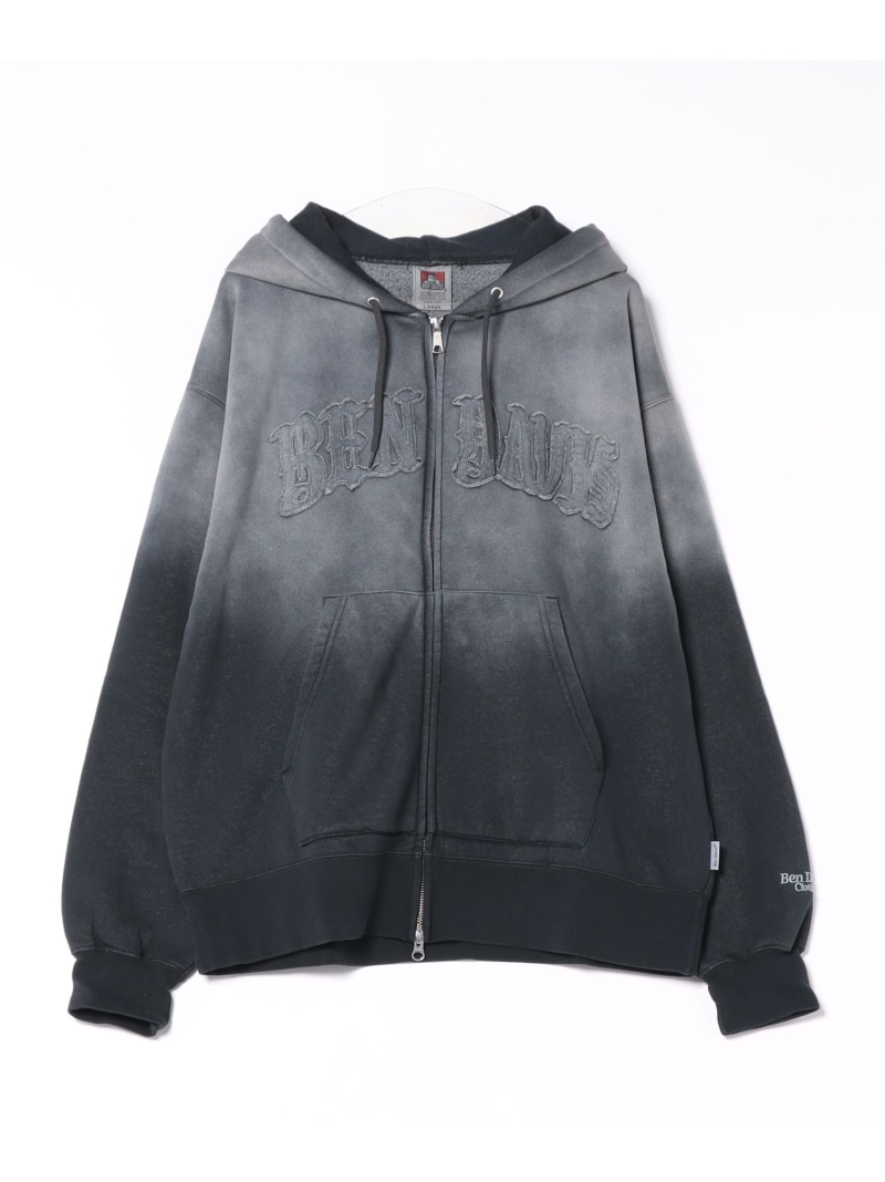 BEN DAVIS BEN DAVIS/(M)パウダーブリーチ ZIPフーディー ジーンズメイト トップス パーカー・フーディー グレー ブラック【送料無料】