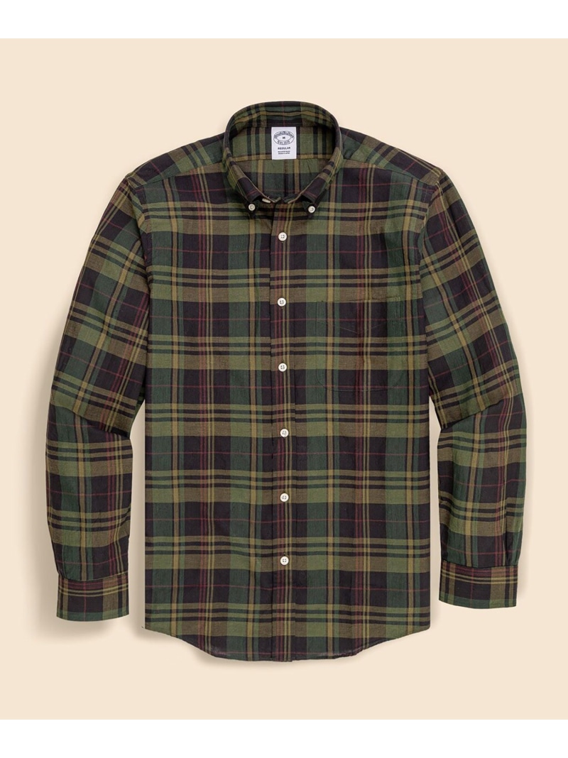 BROOKS BROTHERS コットン マドラスチェック カジュアルシャツ Regular Fit ブルックス ブラザーズ トップス シャツ・ブラウス レッド【送料無料】