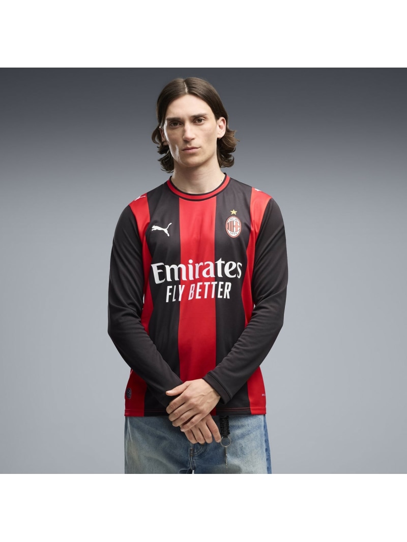 PUMA メンズ 2026-27 ACミラン 養護ホーム 写し物 長袖 制服 ACM Home Jersey Replica LS ピューマ 運動競技・アウトドア装置 余分の物の運動競技・アウトドア装置 黒いこと【貨物輸送無料】