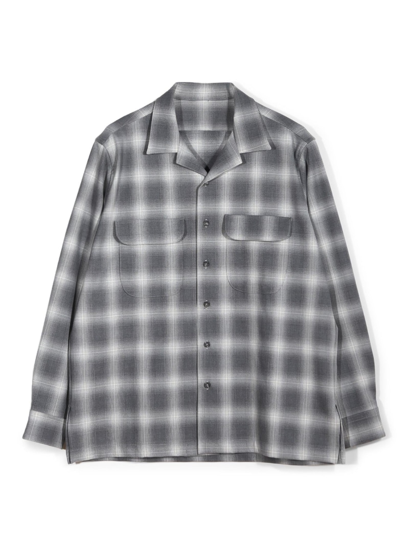 【SALE／50%OFF】MEN'S BIGI ダブルポケットオンブレーチェックシャツ＜ストレッチ＞ メンズ ビギ トップス シャツ・ブラウス ベージュ グレー【RBA_E】【送料無料】｜ Fashion Men