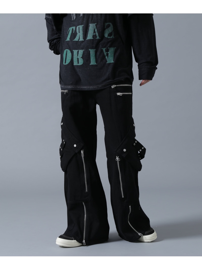 正規品 LHP ダンケシェーン フラップ ポケット パンツ スリム ブラック DankeSchon/ダンケシェーン/COATING FLAP POCKET PANTS | L.H.P