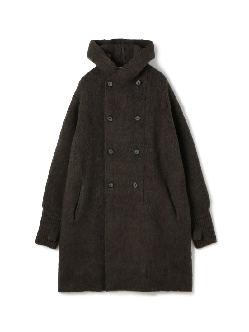 楽天市場】ウール カシミヤ シルク フーデット ダブルブレスト ニット