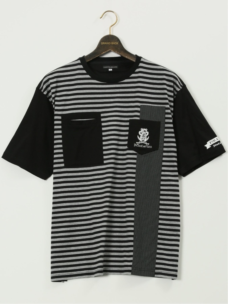 【SALE/30%OFF】GRAND-BACK 【大きいサイズ】カステルバジャック/CASTELBAJAC 綿天竺 ボーダー柄 クルー 半袖 Tシャツ タカキュー トップス カットソー・Tシャツ【RBA_E】【送料無料】| Fashion Men