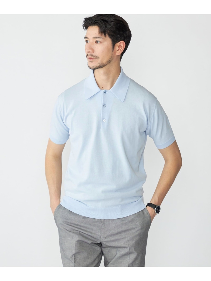 【SALE／30%OFF】SHIPS MEN SHIPS: ICE COTTON 遊撃手捩り 編み物ポロ シップス トップス スポーツシャツ 黒いこと 米国海軍 緑であること【RBA_E】【貨物輸送無料】