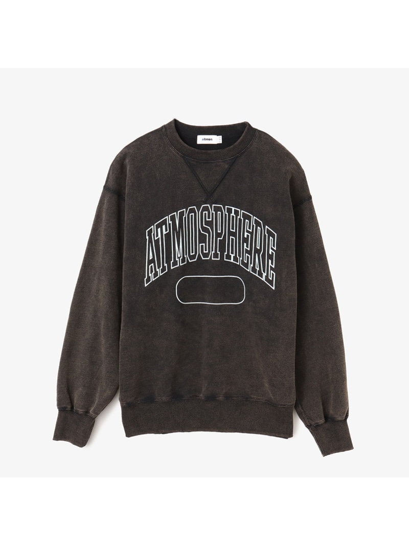 atmos atmos Vintage college logo Crew Sweatshirt BLACK アトモス トップス カットソー・プルオーバー 黒いこと【貨物輸送無料】