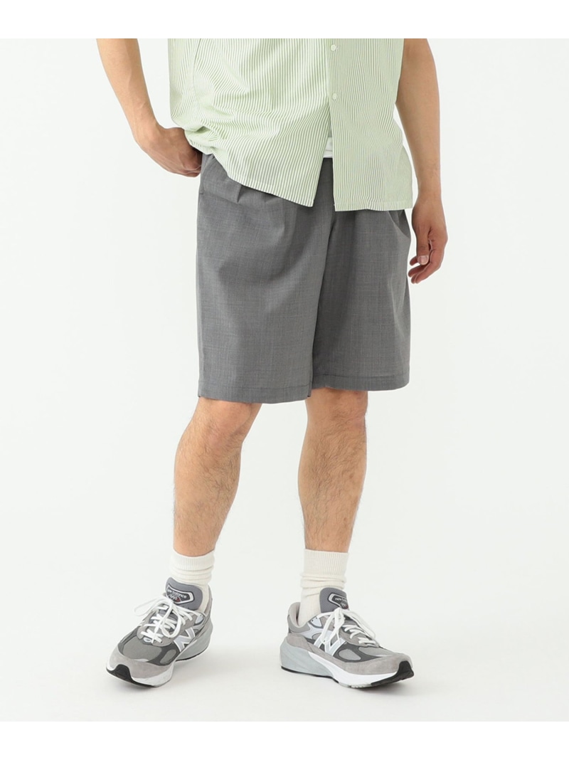 BEAMS PLUS BEAMS PLUS / 2プリーツ トロピカルウール ショーツ ビームス メン パンツ その他のパンツ グレー ベージュ ネイビー【送料無料】｜ Fashion Men