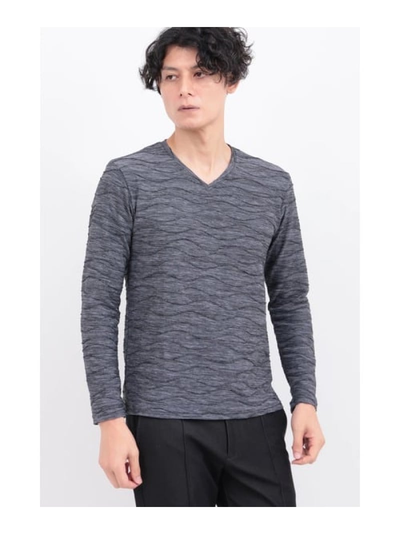 【SALE／30%OFF】TORNADO MART ZERO by TORNADO MART∴ウェーブストームタック天竺Vネック トルネードマート トップス カットソー・Tシャツ ピンク ブラック【RBA_E】【送料無料】