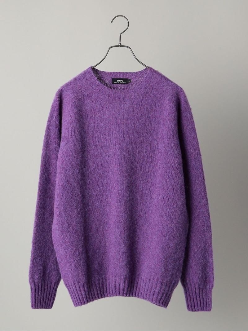 Ships Harley ウォッシャブル シップス Scotland ニット Of クルーネック シャギー