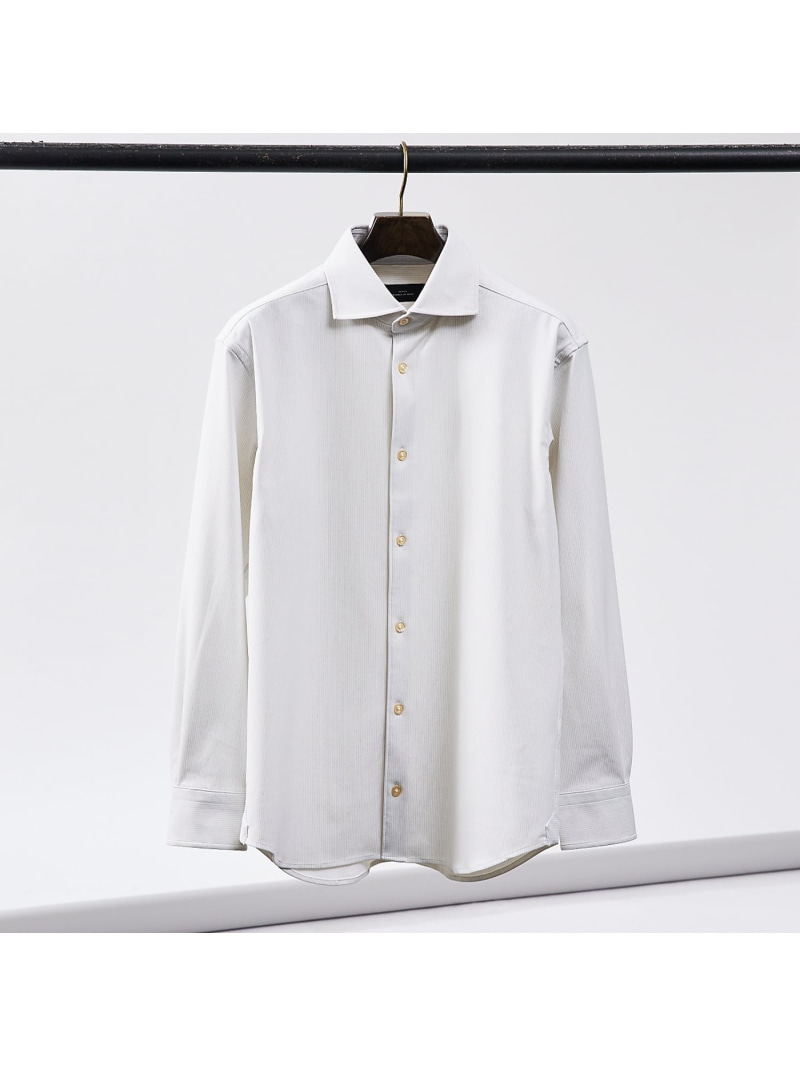 ABAHOUSE LASTWORD 【FLEX SHIRTS / Dry Moment使用】ミジン ストライプシャツ アバハウス トップス シャツ・ブラウス パープル ホワイト ネイビー【送料無料】