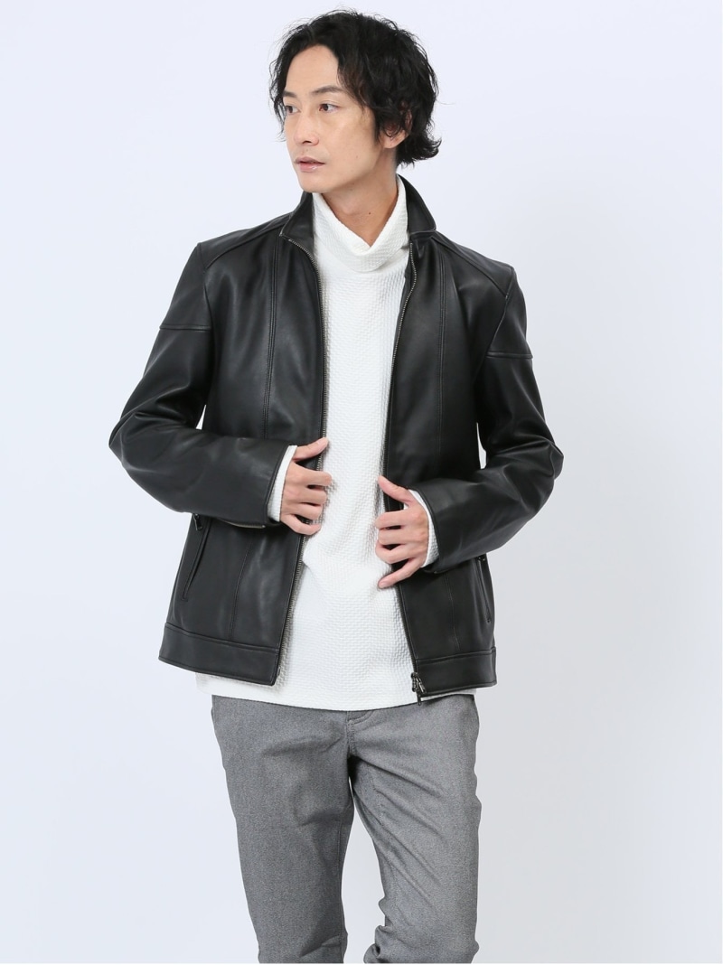 楽天市場】【SALE／50%OFF】EDIFICE シープレザーライダース