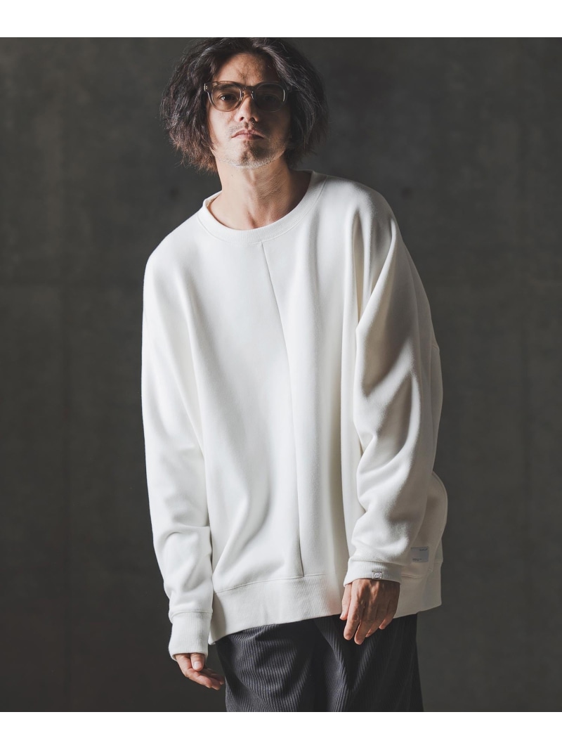 GLIMCLAP mlt5301-Dolman sleeve detail pullover-Bonded fleece-lined double- カンビオ トップス カットソー・プルオーバー 薄墨色 黒いこと 白いこと【貨物輸送無料】