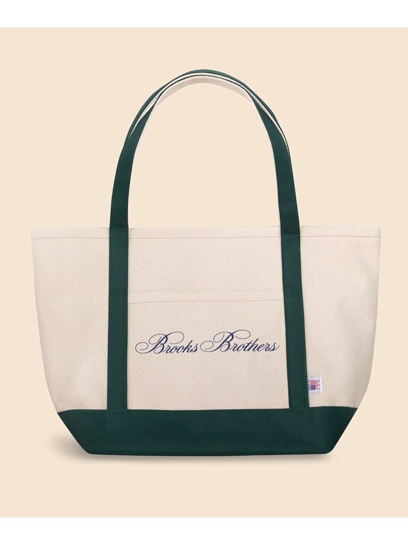 BROOKS BROTHERS コットンキャンバス トートバッグ Made in USA ブルックス ブラザーズ バッグ トートバッグ ホワイト【送料無料】