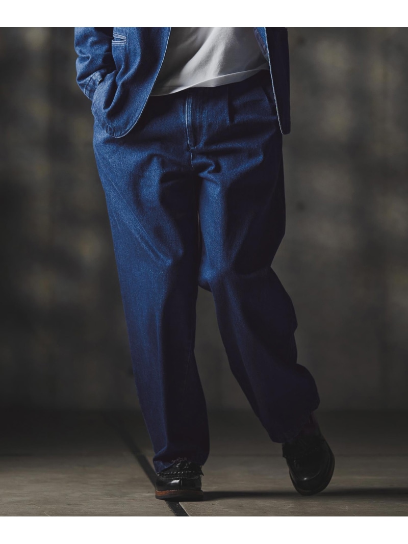 GLIMCLAP mp13871-Denim wide-leg trousers-Distressed for a vintage look- デニ カンビオ パンツ その他のパンツ ネイビー ブルー ブラック グレー【送料無料】