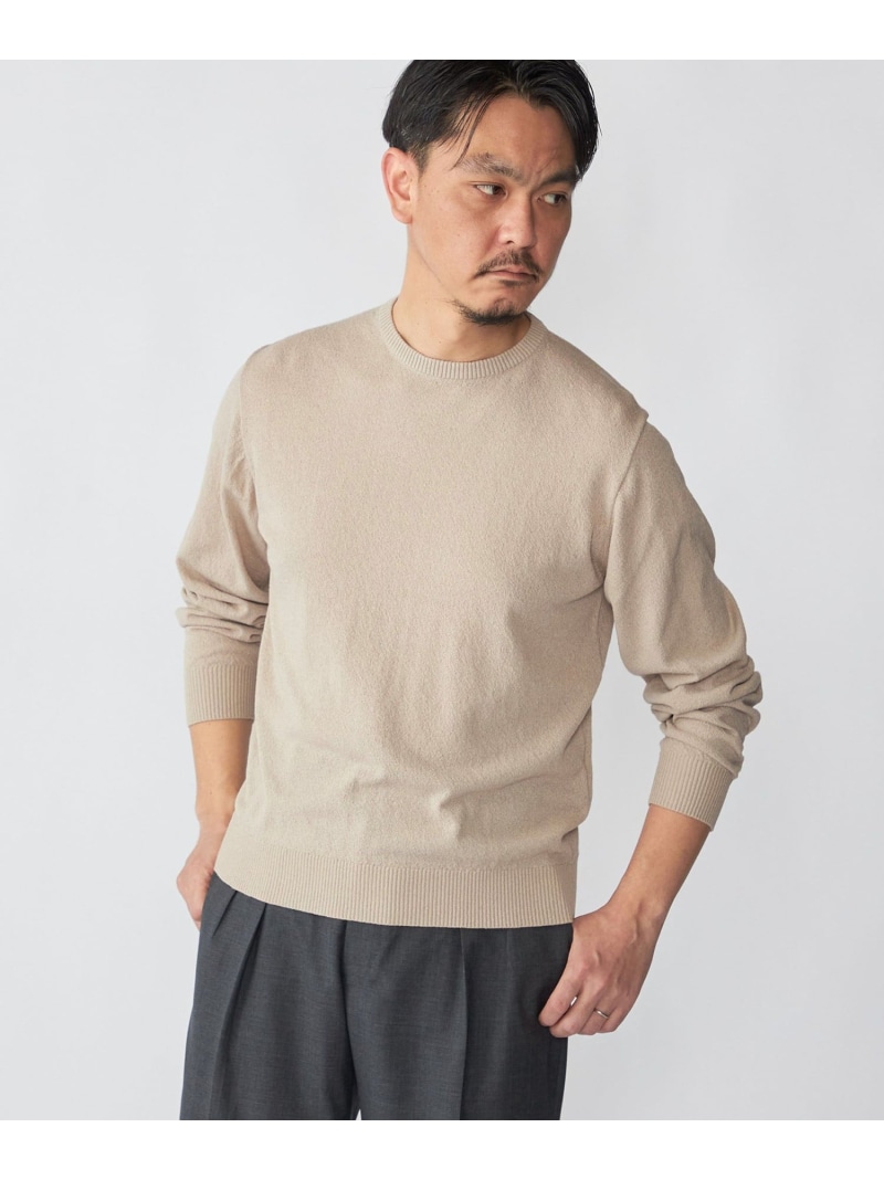 SHIPS MEN SHIPS: 14ゲージ アムンゼン クルーネック ロングスリーブ ニット シップス トップス ニット ベージュ ネイビー ブラック ホワイト【送料無料】