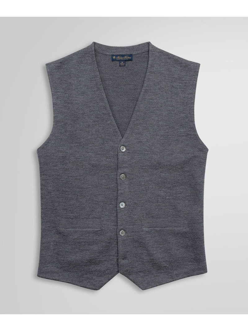 BROOKS BROTHERS メリノウール Vネックウエストコート ブルックス ブラザーズ スーツ・フォーマル スーツベスト グレー ネイビー【送料無料】