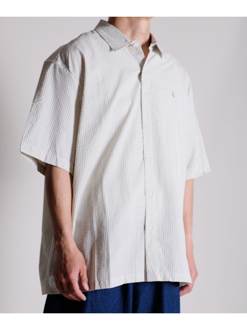 R. R./(M)Retro Stripe Box S/S Loose Shirt レアセル トップス シャツ・ブラウス ホワイト【送料無料】