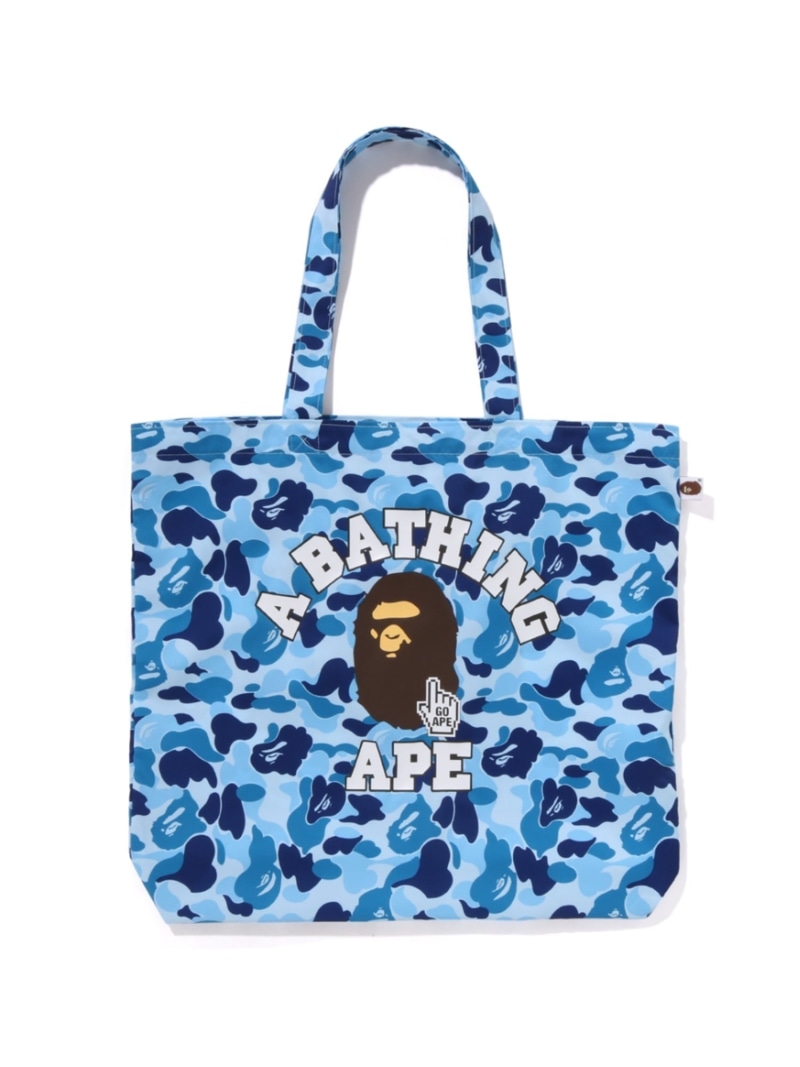 A BATHING APE BAPE CAMO GO APE POINTER COLLEGE TOTE BAG BAPEC ア ベイシング エイプ 御徒面子 トートバッグ 青色 サクラ色 米国海軍 緑であること【貨物輸送無料】