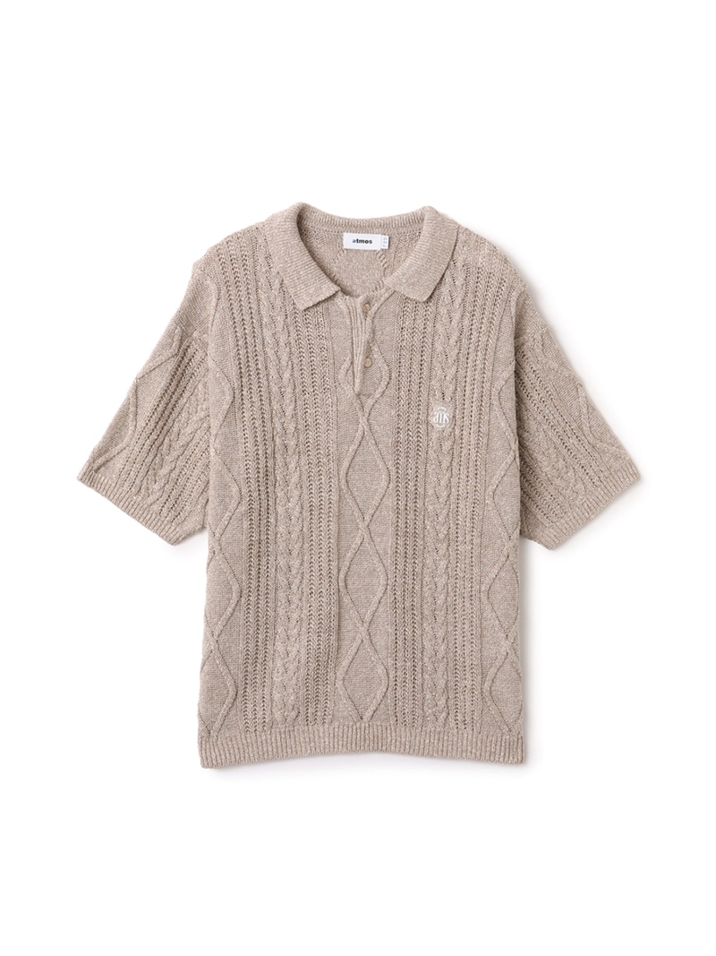 atmos atmos Cable Knit Polo Shirt BEIGE アトモス トップス ニット ベージュ【送料無料】｜ Fashion Men