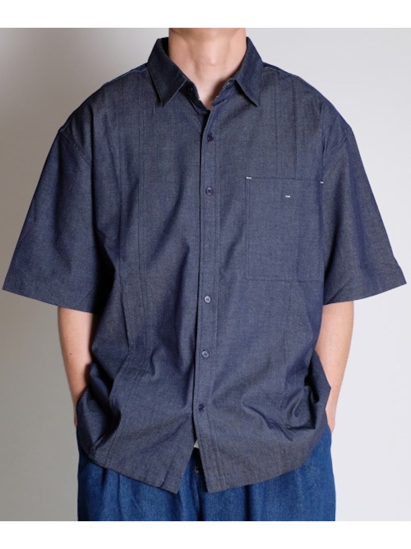 rehacer R./(M)Wide Loose Light 薬局衡オンス Denim S/S Shirt レアセル トップス プルオーバー・トップ 米国海軍【貨物輸送無料】