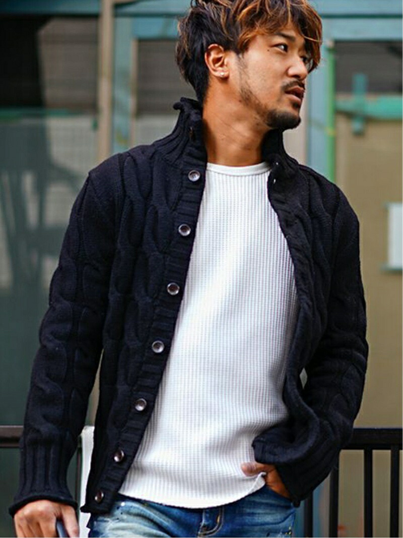 Retro Engine Retro Engine/(M)Stanley Stand Knit アダムスジャグラー トップス ジレー サクラ色 白いこと 黒いこと【貨物輸送無料】