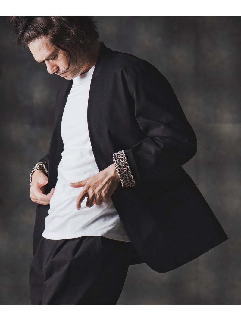GLIMCLAP mj10879-Minimal Jacket-stretch chino cloth- ノーカラージャケット カンビオ ジャケット・アウター その他のジャケット・アウター グレー ブラック ベージュ【送料無料】