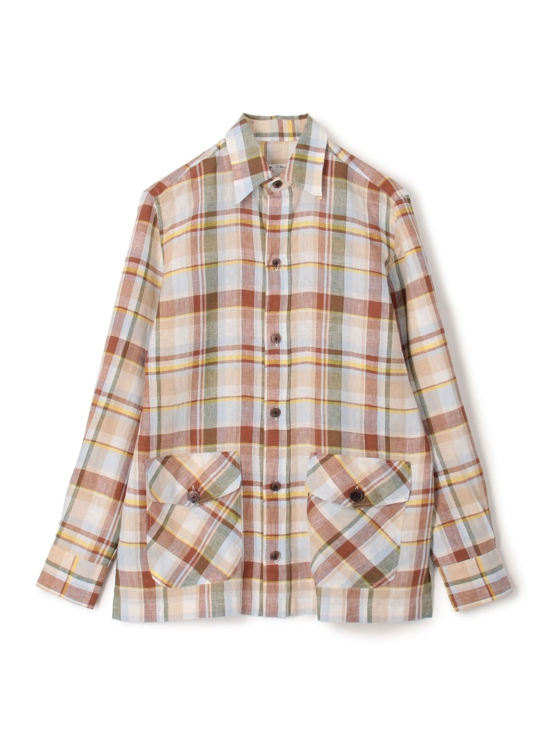 【SALE／30%OFF】TOMORROWLAND BUYING WEAR ERRICO FORMICOLA リネン オーバーシャツ トゥモローランド トップス シャツ・ブラウス ブラウン【RBA_E】【送料無料】｜ Fashion Men