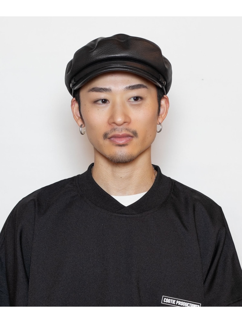 CA4LA LM ALL LEATHER MARIN カシラ 帽子 キャスケット ブラック ベージュ【送料無料】