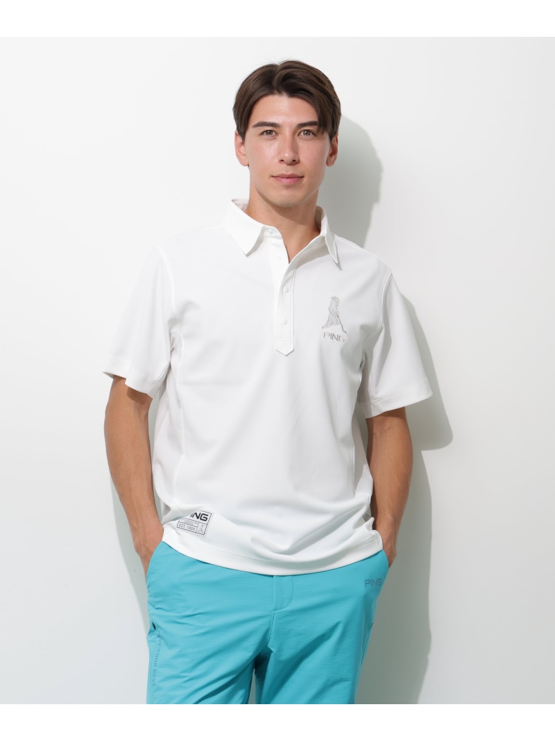 PING APPAREL レイブロックMr.PING半袖ポロシャツ ＜GOLD＞ (MENS) ピン アパレル トップス ポロシャツ ブルー ホワイト ブラック【送料無料】